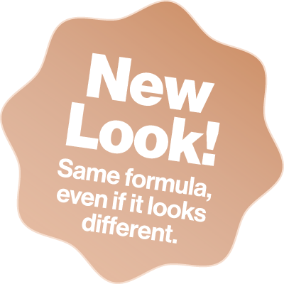 New look! Same formula, even if it looks different.